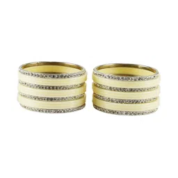 Vidhya Kangan Set Of 22 Gold-Plated Stone Studded Acrylic Brass Bangles image 3