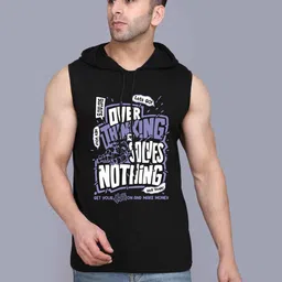 TEEFOX Typography Printed Hooded Sleeveless Regular Fit T-Shirt-picture-16