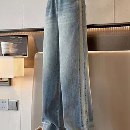 LULU & SKY Girls Wide Leg High-Rise Light Fade Jeans image 3