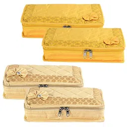Kuber Industries Gold-Toned & Yellow 4 Pieces Jewellery Organisers image 1