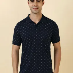Allen Solly Geometric Printed Polo Collar Pocket Cotton T-shirt image 1