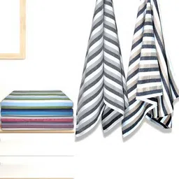 Athom Living Black & Green 5 Striped Cotton 210 GSM Bath Towel-image-76