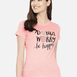 Dreambe Women Pack Of 3 Typography Printed Round Neck Cotton T-shirts image 3