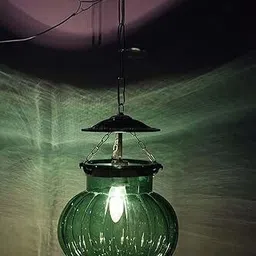 baslash Complete Lighting Solution Melon Shaped Green Pendant Hanging lamp Ceiling Light Ceiling Lamp image 2