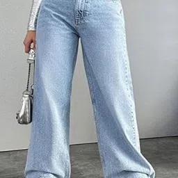 VBEAUTI Women Jean Boyfriend Fit High-Rise Light Fade Acid Wash Stretchable Jeans-image-42
