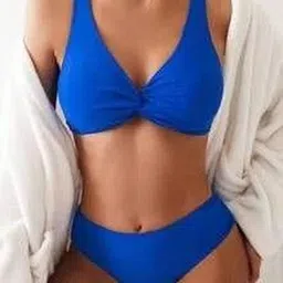 Russian V-Neck Twist-Front Bralette Swim Bikini Set-picture-21
