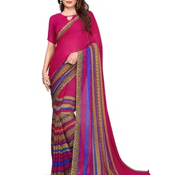 moda rapido Moda Women Rapido Floral Poly Georgette Saree-picture-20