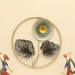 vedas Mystic Indiana Gold Toned & Black Niko Leaf Wall Decor-image-59