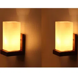 SOMIL White Glass Cylinder Printed Wall Lamps image 4