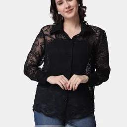 metronaut Women Regular Fit Printed Spread Collar Casual Shirt-picture-15