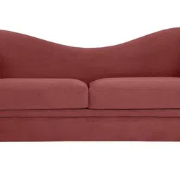 woodsworth from pepperfry Regal 2 Seater Velvet Sofa in Wine Red Colour image 4