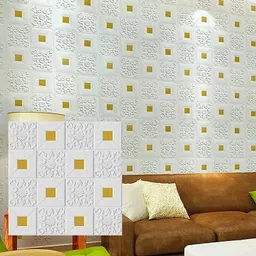 nasmodo Paper, Fabric Decorative White, Gold Wallpaper image 1
