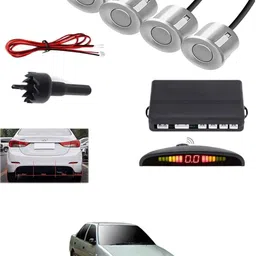 peeps store Universal 4 Silver Reverse Parking Sensor-PS25B375 Universal 4 Silver Reverse Parking Sensor-PS25B375 Parking Sensor image 1