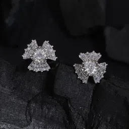 justpeachy Silver-Toned Silver Plated Contemporary Studs-picture-37
