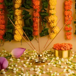 WEAVING HOMES Gold Toned Brass Agarbatti Stand-image-49