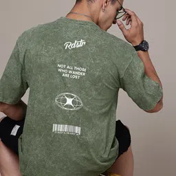 The Roadster Life Co. Typography Printed Washed Effect Pure Cotton Relaxed Fit T-shirt-picture-32