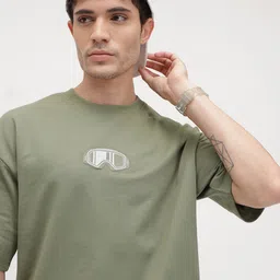 The Roadster Lifestyle Co. Solid Drop-Shoulder Sleeves Oversized T-shirt-picture-36