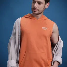 The Roadster Life Co. Men Hooded Pure Cotton Heavy GSM Relaxed Fit T-shirt image 1