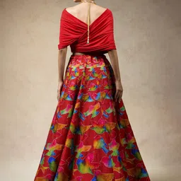 THETAA Embroidered Silk Ready to Wear Lehenga With Blouse And Dupatta image 5