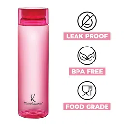 Kuber Industries Pink Set of 6 Plastic Solid Water Bottle image 4