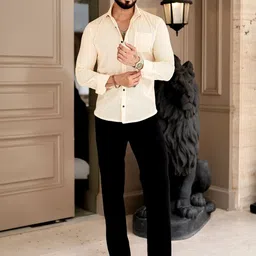 VORTEX Textured Spread Collar Casual Shirt image 4