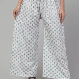 FAMBEE Women Printed Flared Knitted Palazzos-image-17
