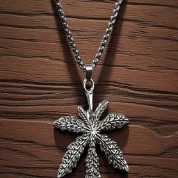 SAPRAA TRENDS Silver Plated Stainless Steel Pendant With Chain-image-43