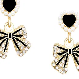 Krelin Gold-Plated Rhinestone Heart Shaped Drop Earrings image 2