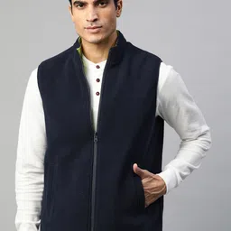 Pierre Carlo Men Fluorescent Green & Navy Blue Reversible Sleeveless Padded Jacket image 3