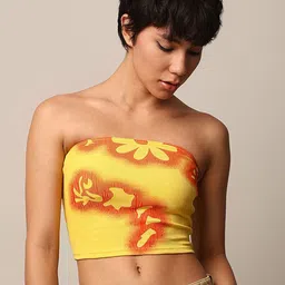 ONLY Women Printed Off-Shoulder Tube Crop Top-image-77