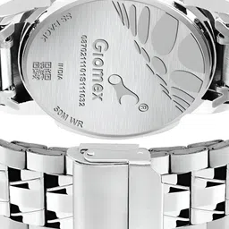 PERUCCI Men Brass Embellished Dial & Stainless Steel Bracelet Style Straps Analogue Watch WATHADE5SQYMGVNE image 4