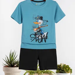 HELLCAT Boys Pack Of 2 Printed Round Neck T-Shirts With Shorts image 3