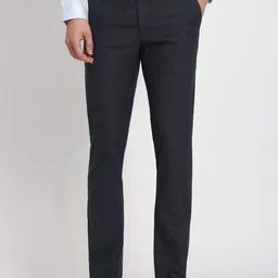 Peter England Men Checked Mid-Rise Slim Fit Trousers-picture-29