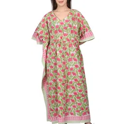 Fabric Venue Floral Print Flared Sleeve Kaftan Maxi Dress-picture-17