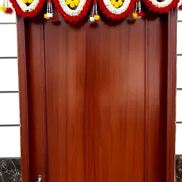 SATVIK CREATIONS Red & Yellow Pom Pom Thoran Festive Decor image 2