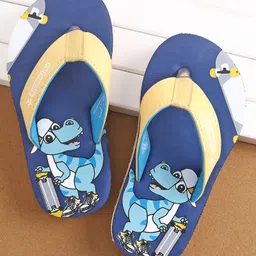 Cute Walk by Babyhug Slip On  Flip Flops with Dino Print- Blue-picture-25