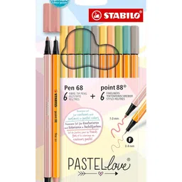 STABILO Pastellove Pen Set - Pack of 12 - Fineliner and Premium Felt Tip Pens image 1