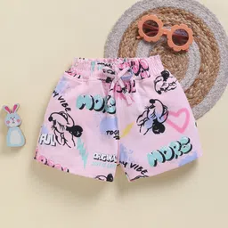 Biskid Sinker Knit Disney Mickey & Friends Featuring Minnie Mouse Printed Shorts - Light Pink-picture-15