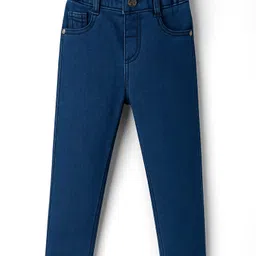 Babyhug Denim Full Length Wahsed Jeans With Stretch - Navy Blue-picture-18