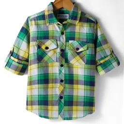 Kookie Kids India Cotton Woven Full Sleeves Shirt With Checks - Multicolour-image-92