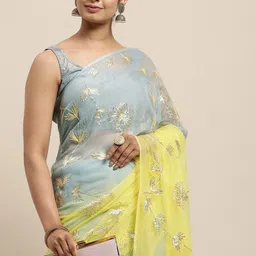 Mitera Floral Gotta Patti Organza Saree image 2
