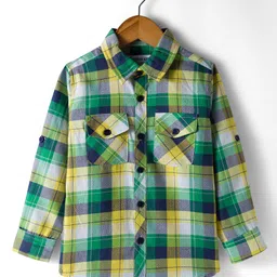 Kookie Kids India Cotton Woven Full Sleeves Shirt With Checks - Multicolour image 2