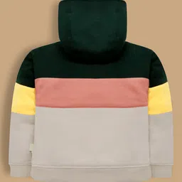 Cherry Crumble By Nitt Hyman Knit Full Sleeves Colour Blocked Light Winter Hooded Sweatshirt - Multi Colour image 3