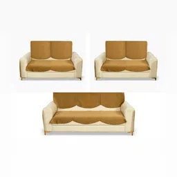 Fashion Throw Gold-Toned Checked Velvet Sofa Cover-image-44