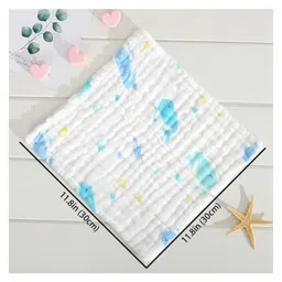 SYGA PACK OF 5 Baby Napkin Six-Layer Gauze 30 * 30 Printed Design Square Scarf Five Baby Small Square Scarf image 3