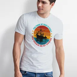 Seekbuylove Men Printed Round Neck Short Sleeves Bio Finish Regular Fit T-shirt image 5