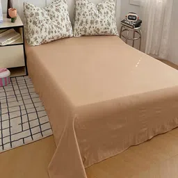 JC HOME Khaki & White Ethnic Motifs Polycotton 3 Piece Double King Regular Bedding Set image 5