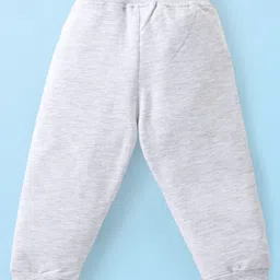 Babyhug Single Jersey Knit Full Sleeves Hooded Striped T-Shirt with Patch & Lounge Pant Set- Lime image 5