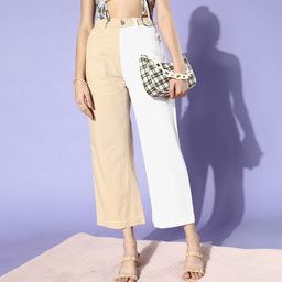 KASSUALLY Women Classy Beige High-Rise Wide Leg Jeans-picture-7