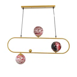 Deco Home Gold-Toned Glass Ceiling Lamp image 4